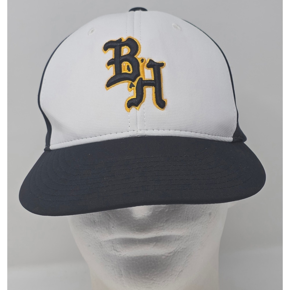 Black Hawk College Braves BH Flexfit Richardson PTS20 Cap Black Gold Hat XS/SM